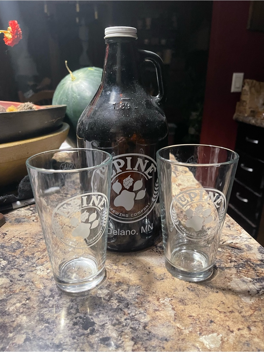 Clear Pint Glasses with Logo - Set of 2